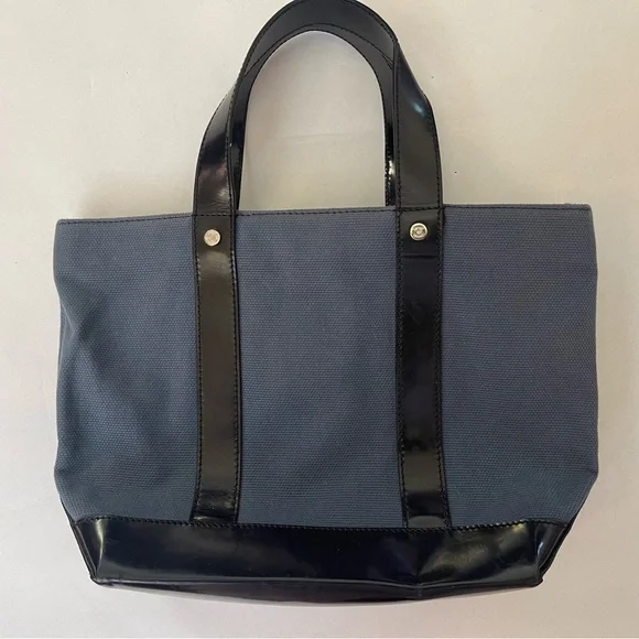Celine Navy Blue Patent Leather Small Tote - Picture 2 of 11